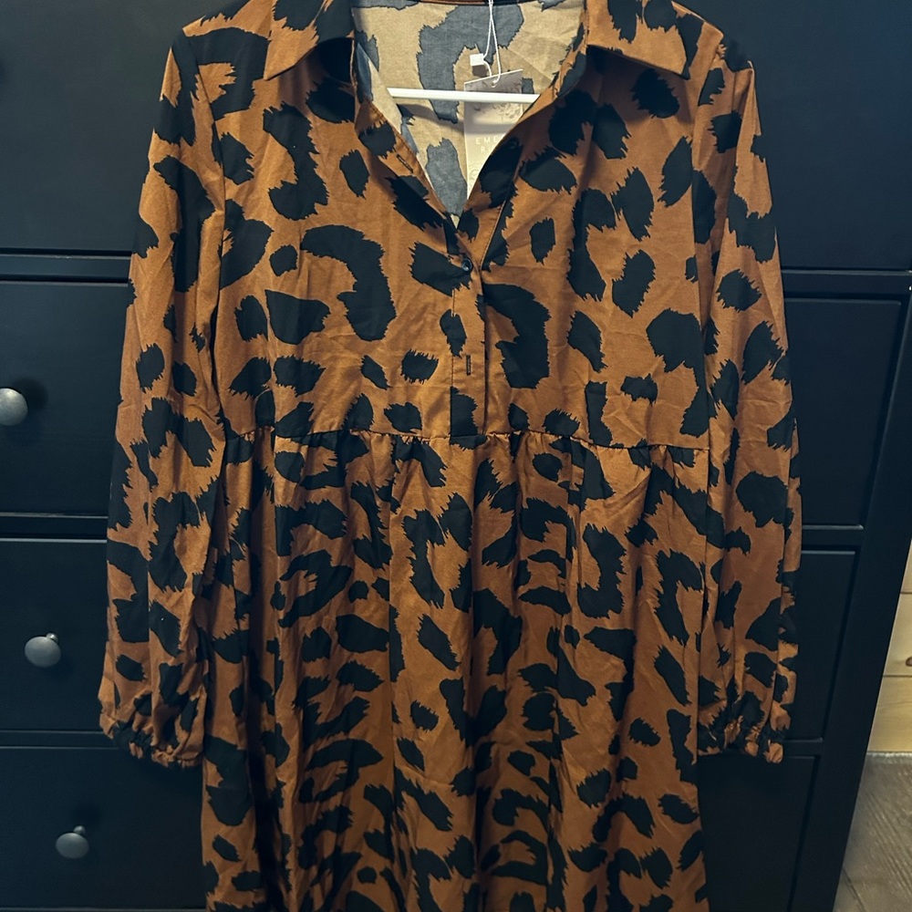 Leopard Print Brown and Black Dress